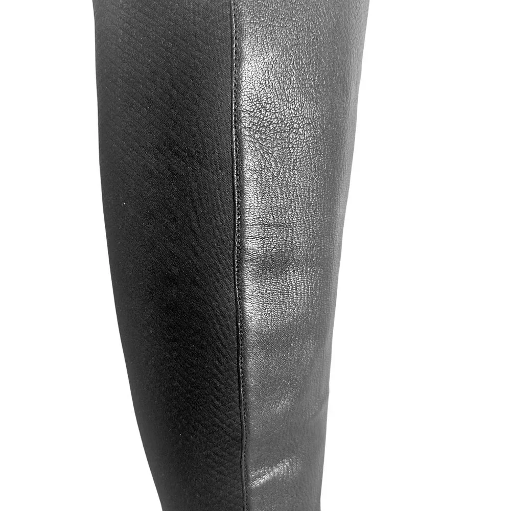 Cole Haan Dutchess Tall Leather Over-The-Knee Black Biker Riding Boots Size 7